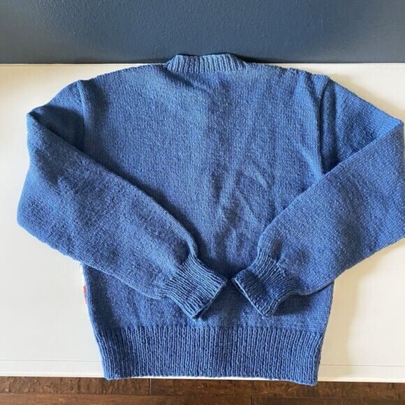 Handmade in Norway vintage Fair Isle 100% virgin Wool cardigan - Picture 5 of 9